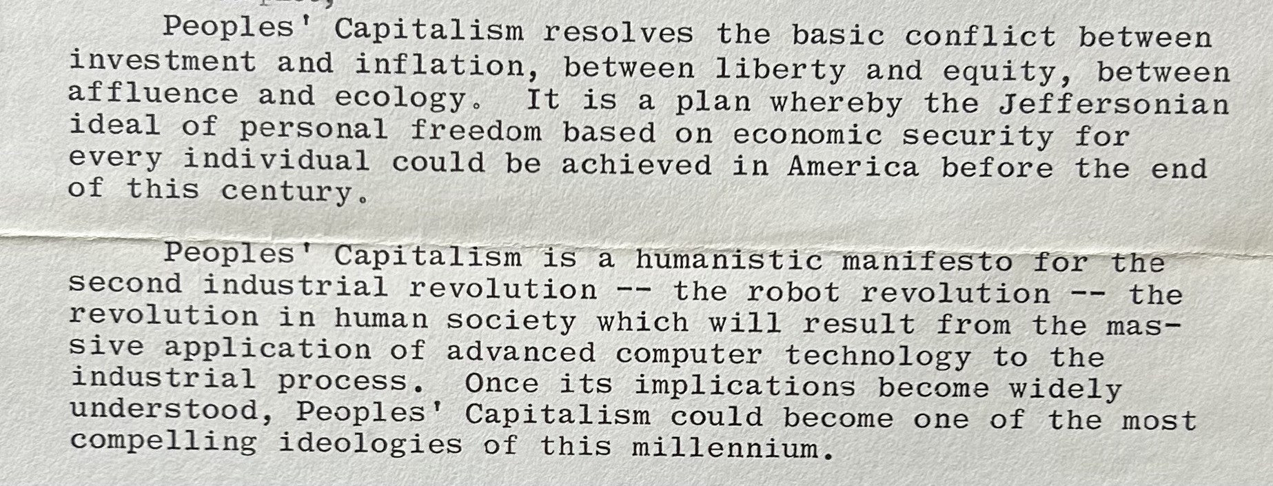 PEOPLES' CAPITALISM The Economics of the Robot Revolution