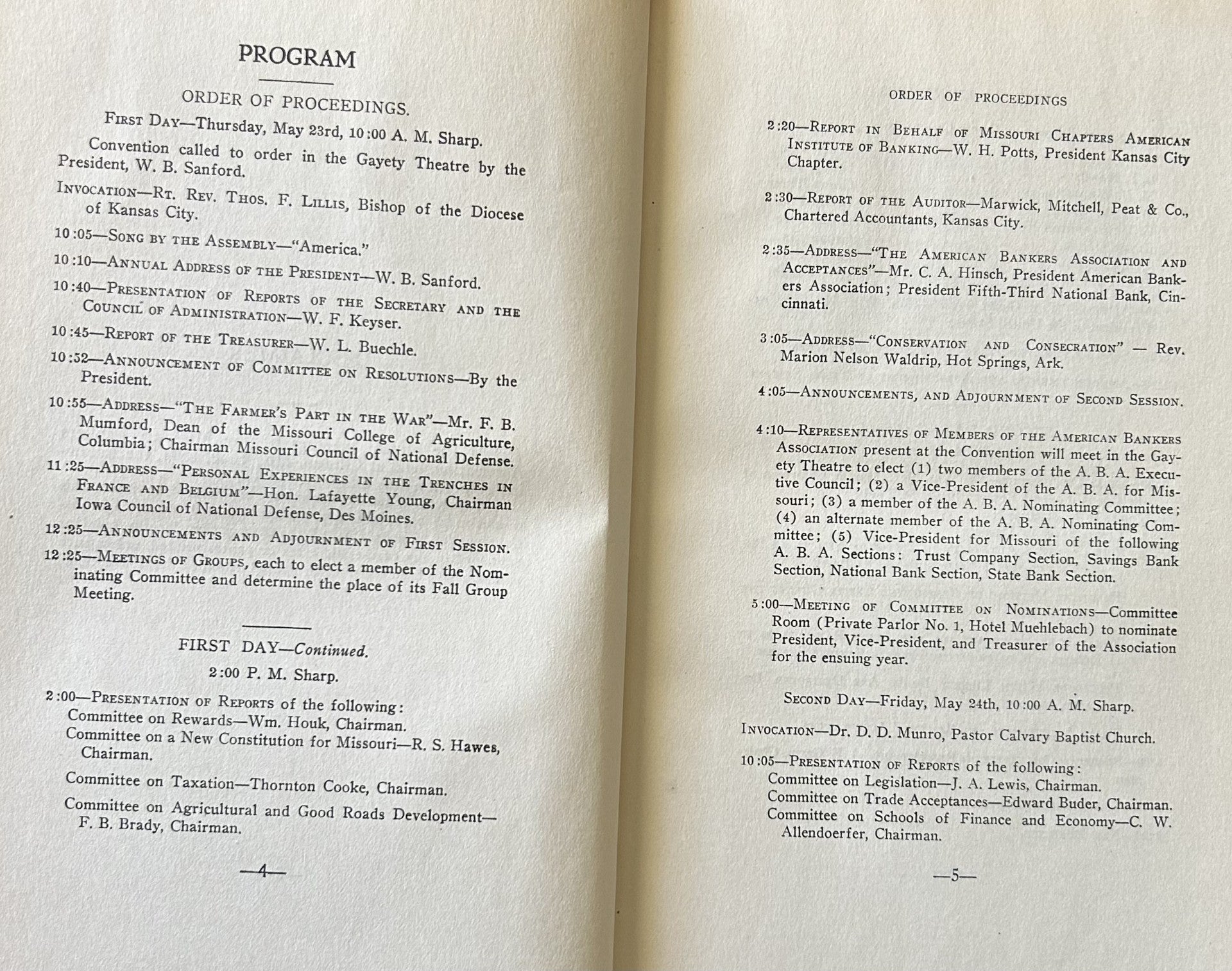 PROCEEDINGS OF THE 28TH ANNUAL CONVEnTION OF THE MISSOURI BANKERS ASOCIATION (1918)