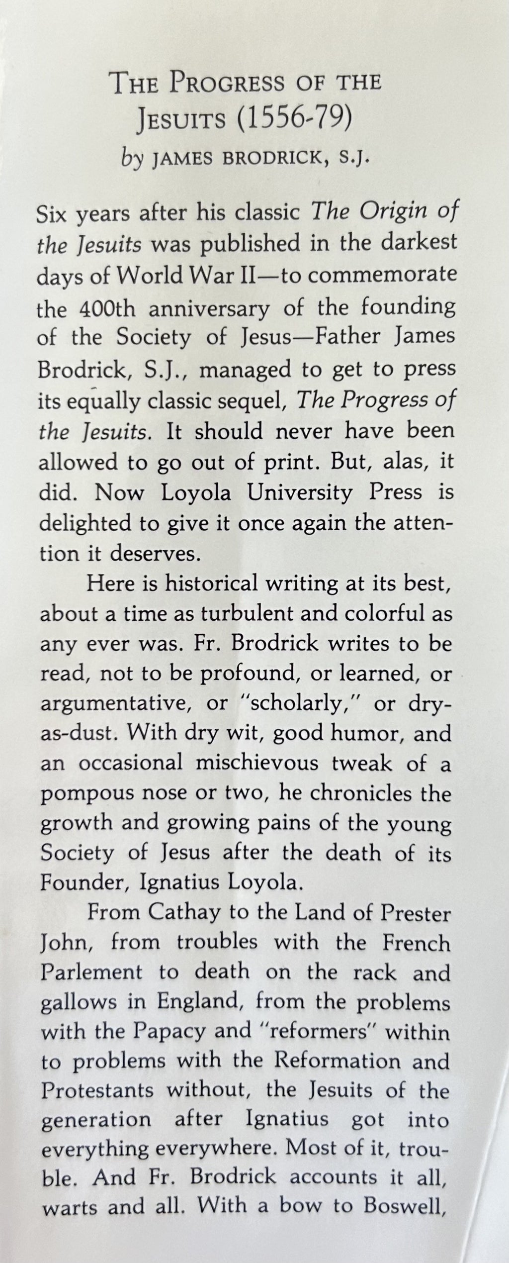 THE PROGRESS OF THE JESUITS (1556-79)
