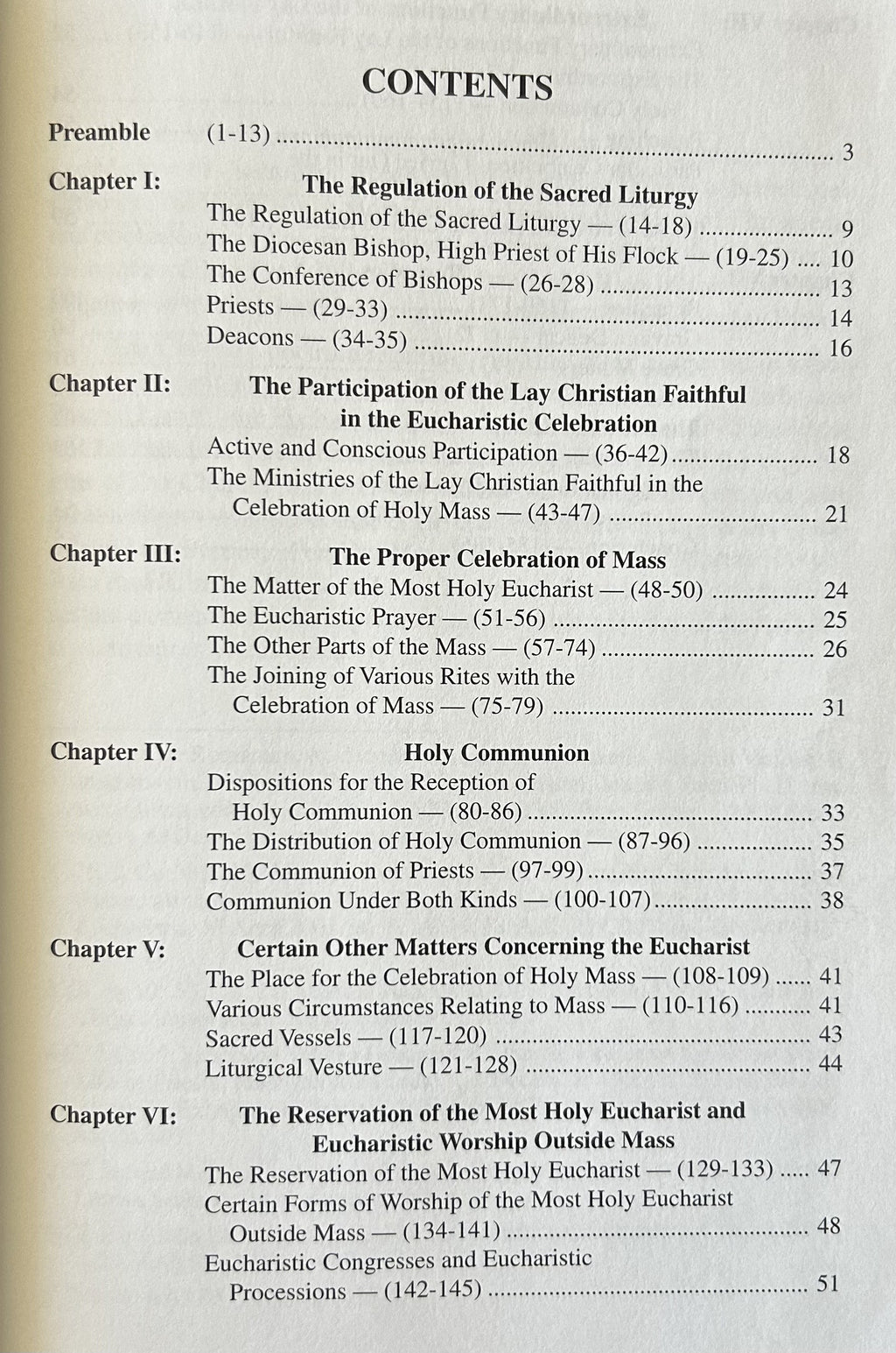 REDEMPTIONIS SACRAMENTUM Instructions...Most Holy Eucharist...