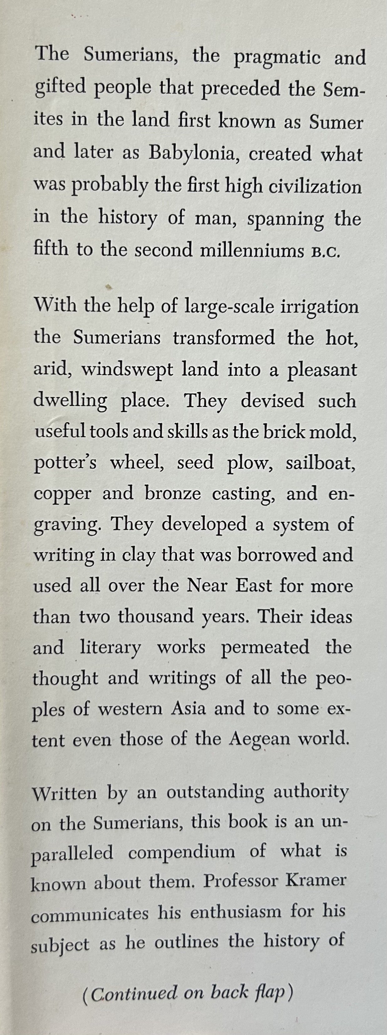 THE SUMERIANS Their History, Culture and Character