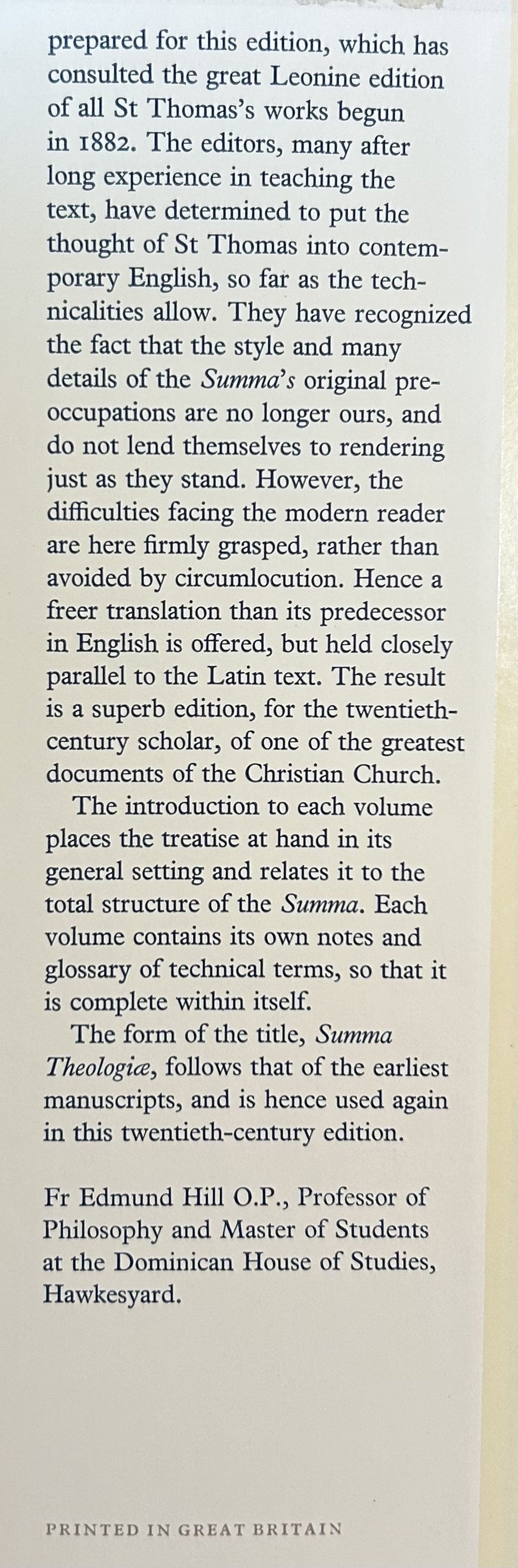 ST THOMAS AQUINAS SUMMA THEOLOGIAE Vol 13, Man Made to God's Image