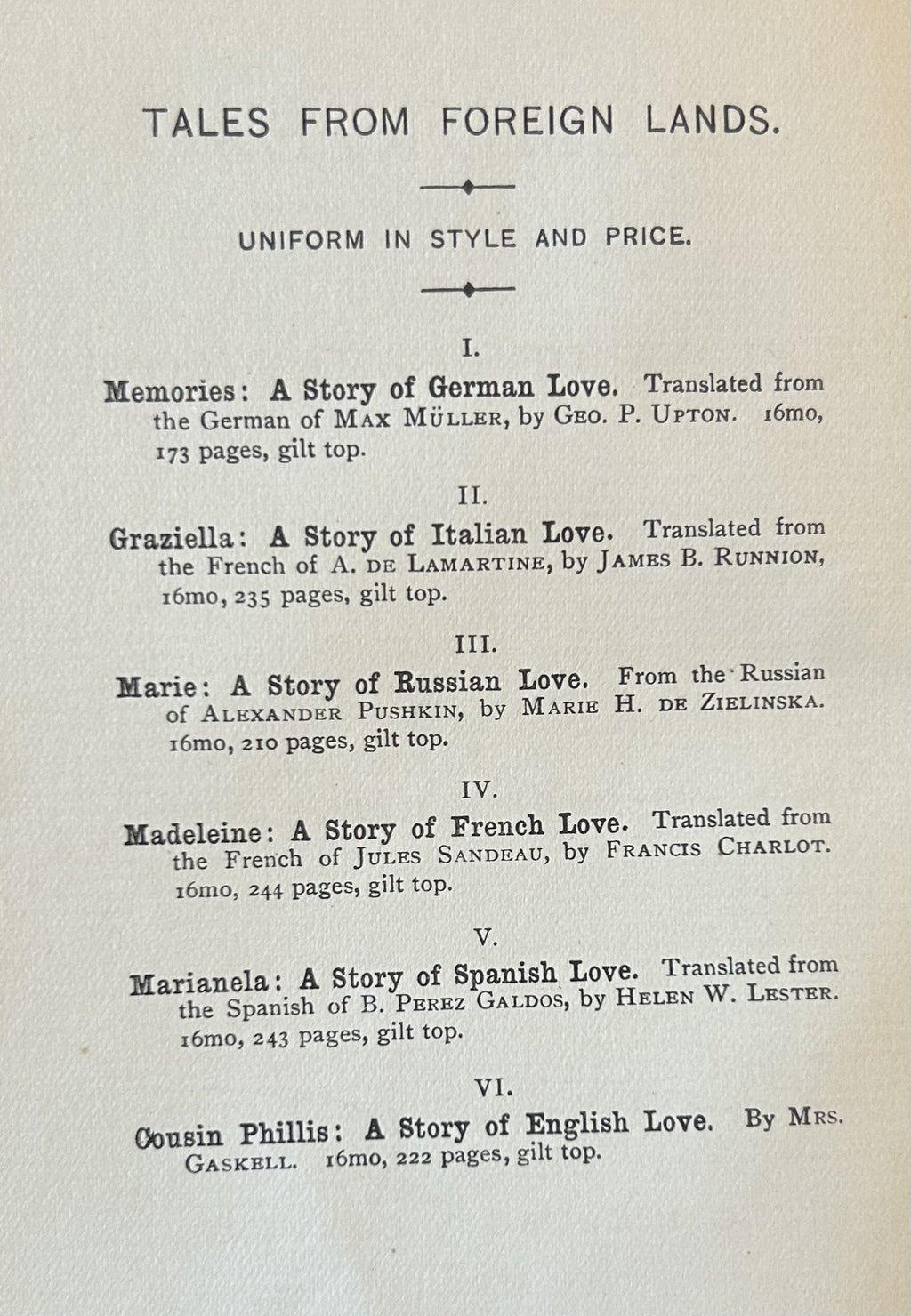 MEMORIES: A STORY OF GERMAN LOVE - Tales From Foreign Lands