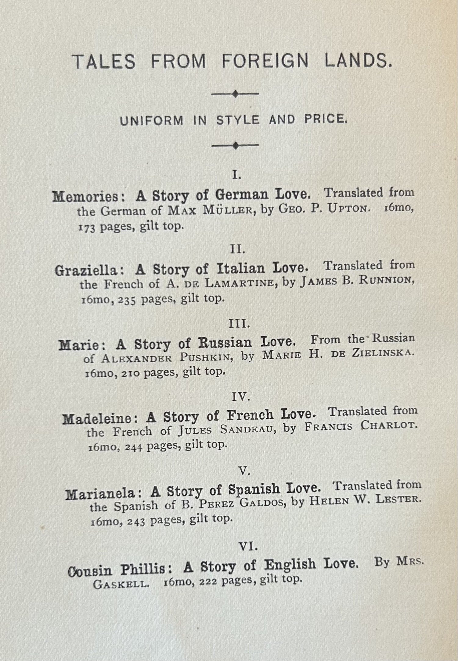 MEMORIES: A STORY OF GERMAN LOVE - Tales From Foreign Lands