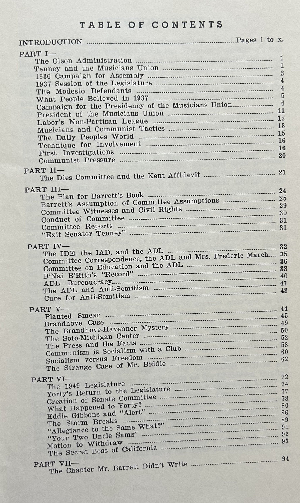 THE TENNEY COMMITTEE: The American Record