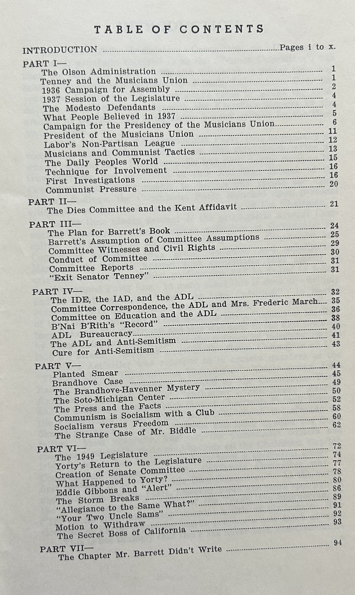 THE TENNEY COMMITTEE: The American Record