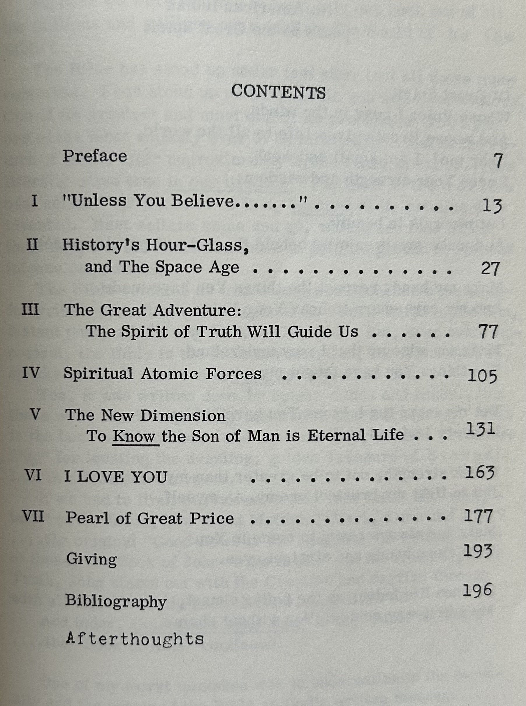 "UNLESS YOU BELIEVE..."