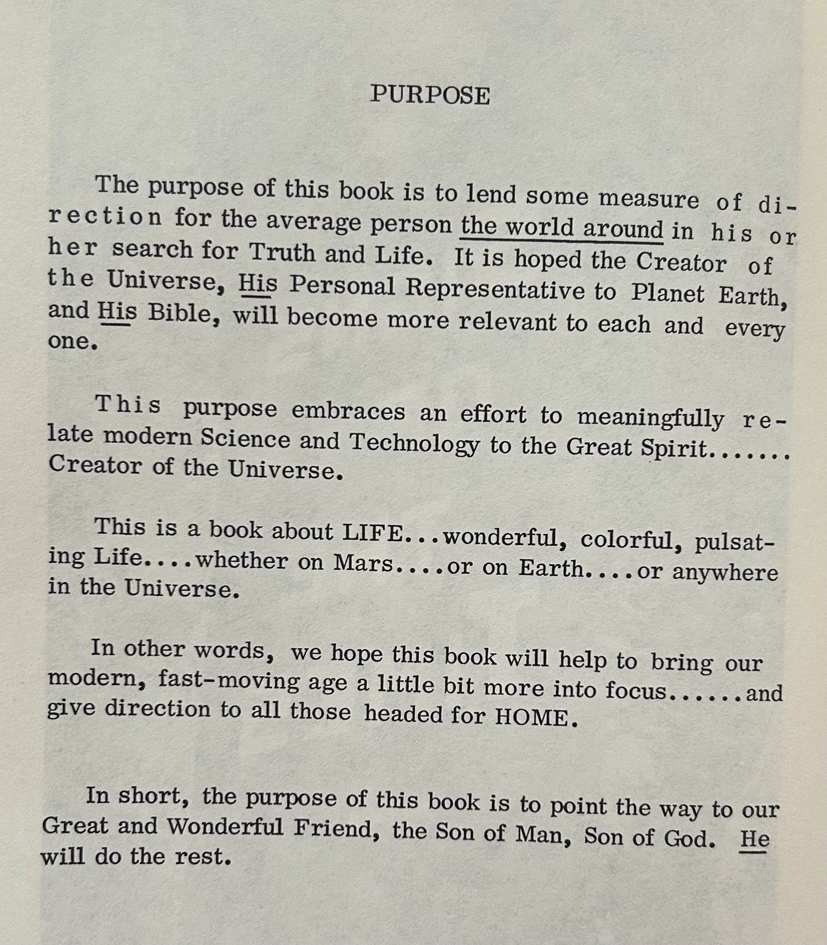 "UNLESS YOU BELIEVE..."