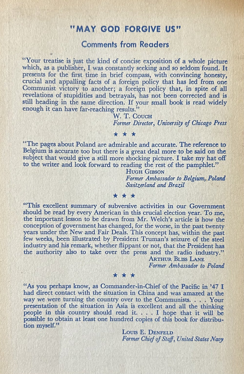 "MAY GOD FORGIVE US" ...Dismissal of General MacArthur